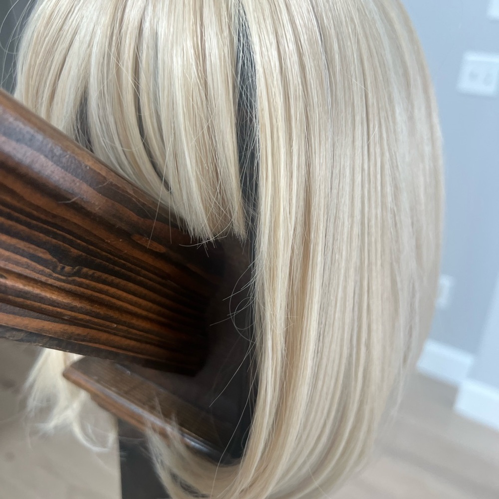 Blonde bob Wig with Bangs - Women Hair natural wig - Picture 7 of 10